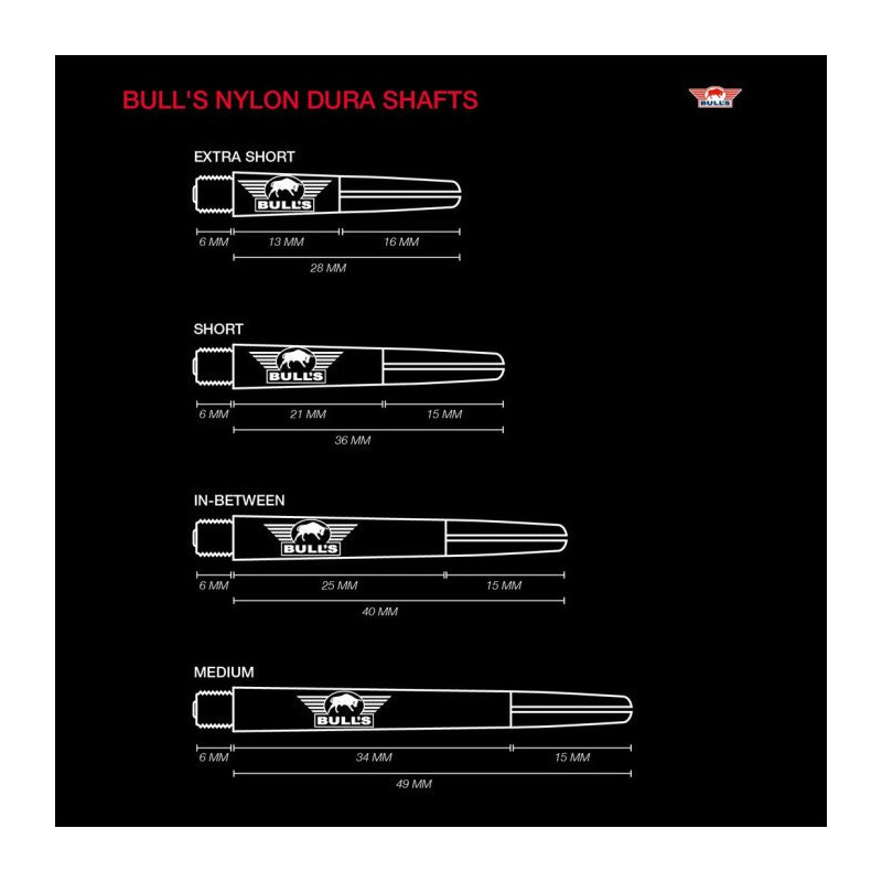 Bull's Nylon Dura Black Medium - Bull's NL