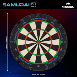 Mission Samurai 4 Dartboard - Professional - Knife Wire - Graphite Grey Spider - Tarcze do darta - ujęcie 3