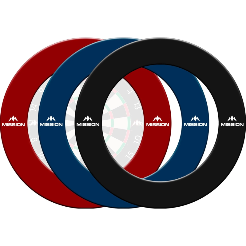 Mission Dartboard Surround - Pro - Heavy Duty - with Logo - Red