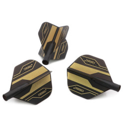 TERO AK4 Dart Flight, Standard Shape, Black & Gold Pattern, Black - CUESOUL - ujęcie 3