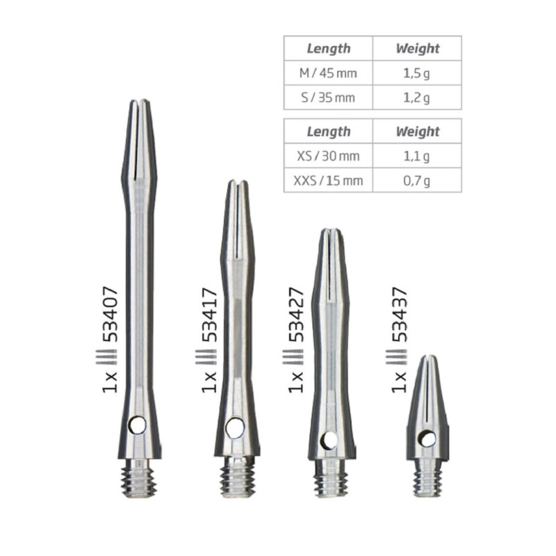 BULL'S Simplex-Shaft m-silver – szafty do darta | Podkarpacki Dart Center