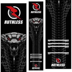 Ruthless Cobra Dart Mat - Carpet Mat - 290 cm x 60cm - Black & Grey - Maty do darta