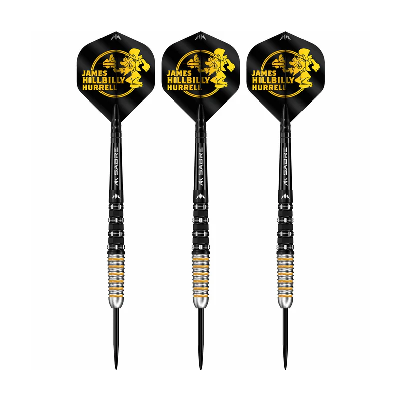 Mission James Hurrell Darts - Steel Tip - 95% Tungsten - V2 - Black PVD & Yellow - 26g - Lotki Rzutki