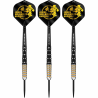 Mission James Hurrell Darts - Steel Tip - 95% Tungsten - V2 - Black PVD & Yellow - 26g - Lotki Rzutki