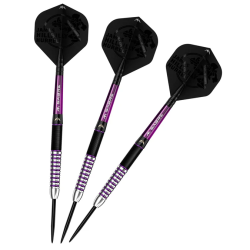 Mission James Hurrell Darts - Steel Tip - Hillbilly - Black & Purple - 90% Tungsten - Lotki Rzutki