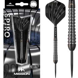 Mission Spiro Darts - Steel Tip - Graphite PVD - M2 - Black - 90% Tungsten - Lotki Rzutki - ujęcie 2