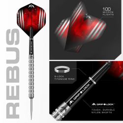 Mission Rebus Darts - Steel Tip - M3 - Linear Grip - 90% Tungsten - Lotki Rzutki - ujęcie 3