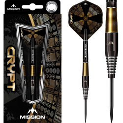 Mission Crypt Darts - Steel Tip - M2 - Black & Gold - 90% Tungsten - 21g - Lotki Rzutki