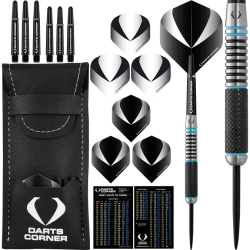 Darts Corner Marine Darts - Steel Tip - M4 - Aqua Black - 80% Tungsten - 24g - Lotki Rzutki - ujęcie 2